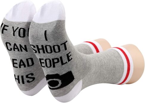 2PAIRS Funny Photographer Gift I Shoot People Camera Socks Photography Gift For Photographer Photography Lover in Kuwait