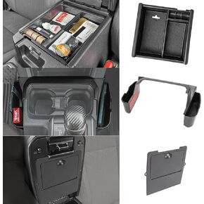 3PCS Center Console Organizer Compatible with Toyota Tacoma 2016-2023 Armrest Storage Box Armrest Hidden Tray Gear Shift Box Interior Accessories-NOT FIT Manual Transmission