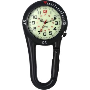 Lancardo Clip On Quartz Watch for Men and Women Glow in The Dark Backpack Buckle Belt Fob Watch for Doctors Nurses Chefs Hiking or Climbing Father's Day Mother's Day