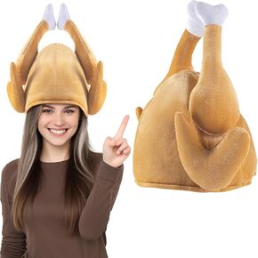 WJA Thanksgiving Roasted Turkey Hat for Adult Costume Christmas Party Orange, Large