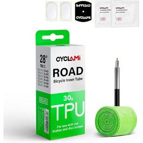 2-Pack CYCLAMI 700c x 18-32c / 32-47C (ALLRoad & Gravel) TPU Bike Inner Tubes with 45mm/65mm/85mm Presta Valves Ultra-Light (Include Bike Tube Patch Repair Kit and Tire Levers) in Kuwait