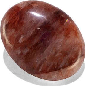 KALIFANO Fire Quartz Palm Stone with Healing & Calming Effects - High Energy Hematoid Cuarzo Reiki Worry Crystal Used for Soothing Anxiety and Stability (Information Card Included)