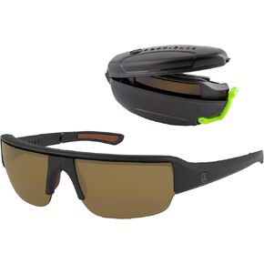 POPGUN Polarized Sunglasses Men, Womens Sunglasses Polarized Sunglasses, Folding Sunglasses, Trendy Sunglasses - Polarized Sunglasses, Matte Black Frame, Brown Lenses