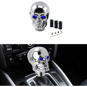 ASUBHA Skull Shifter Knob, Gear Shift Stick Handle, Transmissions Shifting Lever, Universal Skull Head Gear Shift Knobs Car Interior Accessories Fit Most Manual Automatic Car Truck SUV