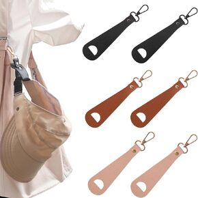 Hat Clip for Travel PU Leather Travel Hat Clip Multifunctional Hat Clip for Travel Hat Hands-Free Bag Travel Accessories for Women Men 6 Pcs Black