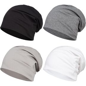 Cotton Slouchy Beanie Hat Baggy Lightweight Beanie Chemo Slouchy Cap Soft Daily Beanie Men Women