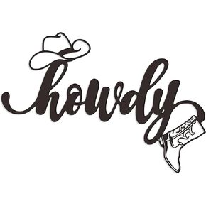 Metal Howdy Sign Wall Art - Embrace the Western Spirit with Our Unique Cowboy Hat & Boot Decor - Ideal for Home & Office Spaces