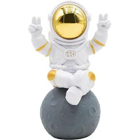 Astronaut Statue Decor, Resin Spaceman Figurine Decorations, Cute Mini Space Figure Ornament, Abstract Aesthetic Decorative Sculpture for Home Office Desk Shelf Tabletop - 4.2 Inch