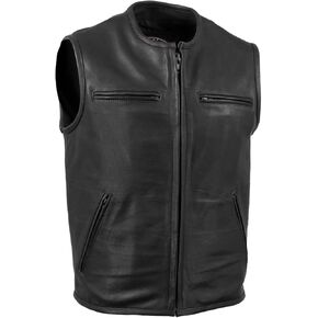 Milwaukee Leather USA MADE MLVSM5001 Men's Black 'Steerhide' Premium Leather Motorcycle Club Style Vest