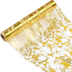 Gold Table Runner 2 Pieces 11 Inch x 108 inch Table Runners Metallic Table Party Decorations Sequin Glitter Roll Mesh Gold Table Runners for Table Decorations Wedding Baby Shower Birthday Party
