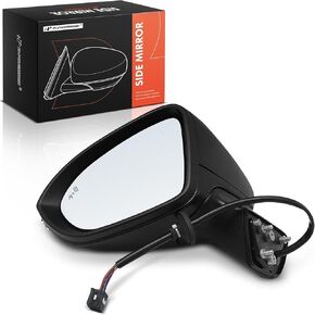 A-Premium Driver Side Power Door Mirror - Compatible with Chevrolet Cruze 2016 2017 2018 2019 - Heated Manual Folding Black Outside Rear View Mirror w/Turn Signal and Blind Spot Detection