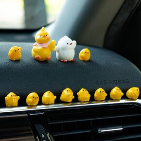 Cute Duck Car Dashboard Decor, 20PCS Mini Ducks Decor Car Dash Decorations Car Rear View Mirror Ornament Interior Accessories for Home Office
