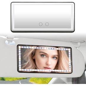 مرآة زينة للسيارة من الشمس، مرآة مكياج مع 3 أوضاع إضاءة و60 مصباح LED، مرآة سيارة بإضاءة LED قابلة لإعادة الشحن مع شاشة تعمل باللمس قابلة للتعتيم، مرآة مكياج داخلية للسيارة، مرآة مكياج عالمية لشاحنة السيارة وسيارات الدفع الرباعي in Kuwait