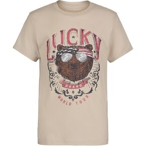 Lucky Brand Boys' Short Sleeve Graphic Crew Neck T-Shirt, Soft, Comfortable, Relaxed Fit