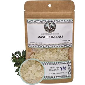 Mastiha Incense Resin Tears – Pure Mastika Tree Resin for Incense Burners | Frankincense Resin from Chios for Aromatherapy, Meditation, Relaxation, and Spiritual Cleansing | Premium Home Fragrance in Saudi Arabia