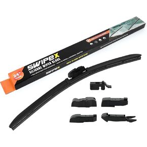 100% Resilient Silicone Wiper Blade (Pack of 1) - Automotive Replacement All-Seasons Premium Windshield wiper blade, Includes Multi-adapter compatible with 99% of car models - (18 inch (450mm))