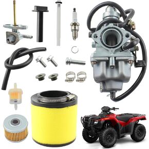 مكربن ​​متوافق مع 1997-2000 2002-2007 Honda TRX 250 Recon 250 TRX250TE TRX250TM ATV مع خزان الوقود وصمام بيتكوك وفلتر الهواء وفلتر الزيت وقابس الإشعال in Kuwait