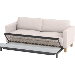 Durable Cotton Sofa Cover Only! Sofa is Not Included! Compatible for IKEA Karlstad 3 Seater Sofa Bed Slipcover Replacement (Thick White Cotton)
