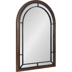 Kate and Laurel Audubon Farmhouse Wall Mirror, 24 x 36, Black, Modern Arched Mirror for Wall
