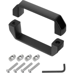 uxcell 2 Pack Rectangular Pull Handle, 120mm/4.7" Hole Center Aluminium Alloy Door Handles Modern Drawer Pull for Drawer Cabinets Gate Garages, Black