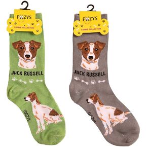 Foozys Unisex Crew Socks | Canine/Dog Collection | Jack Russell