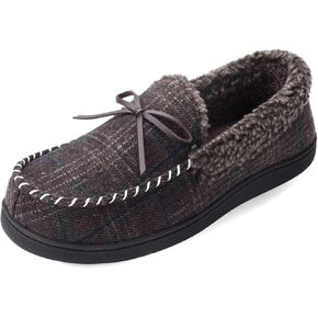 VONMAY Men's Cozy Moccasin Slippers Memory Foam House Shoes Indoor Otdoor Slippers with Rubber Sole
