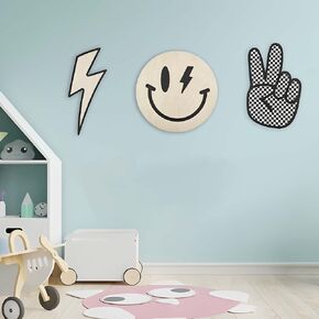 Xedatric Rad Little Dude Room Decor – Peace Sign, Retro & Cool Stuff for Your Room – 3-Piece Set, Ideal for Boy and Toddler Boy Rooms