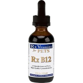 Rx Vitamins Rx B12 for Dogs & Cats - Vitamin B12 Liquid Supplement for Pets - Dog Vitamins for Small & Large Breed - Cat Health Supplies - 4 oz.
