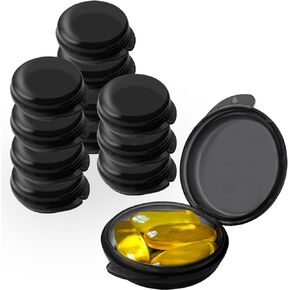 12 PCS Small Pill Box, Daily Pill Case Portable for Purse Pocket,Travel Pills Box Medicine Storage Container Earplug Case (Pink)