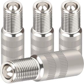 39mm Valve Cap Stem Extension Extender Wheel Tire Cap Screw-on Chrome Valve Stem Cap for Auto Car Truck Chrome Plated Brass-Pack of 4