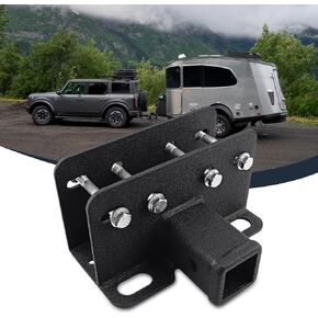 2 "Trailer Tow Hitch Receiver, Class 3 Towing Trailer Hitches Compatible with Ford Bronco 2021 2022 2023 2024 2 Door & 4 Door, Black Coarse Texture (NOT FIT Bronco Sport)