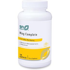 Klaire Labs Mag Complete - Premium Magnesium Complex with Four Bioavailable Forms of Magnesium - Magnesium Supplement with Succinate, Taurinate, Malate & Aspartate (120 Capsules)