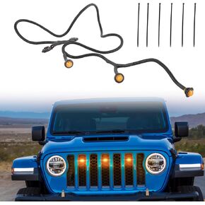 Upgrade Pre-Runner Style LED Grille Light Kit for Jeep Wrangler JL JLU Sports Sahara Freedom Rubicon 2018-2022 Safe Useful Auxiliary Running Light