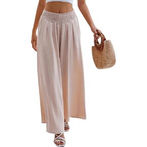 BMJL Women 2024 Wide Leg Lounge Pants with Pockets Summer High Waisted Pants Casual Palazzo Pants