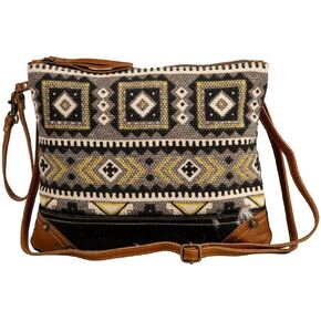 Western Leather Crossbody Bag for Women - Canvas Purse Shoulder Handbag Bison