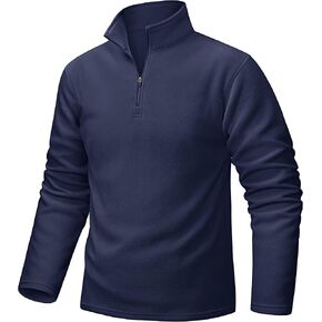 TACVASEN Mens Quarter Zip Pullover Fleece Jacket Long Sleeve Warm Coats Winter Casual Stand Collar Athletic Sweatshirts