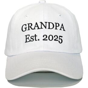 Grandpa Est 2025 Hat for Men Embroidered Vintage Cotton Baseball Cap Promoted to Grandpa Gifts