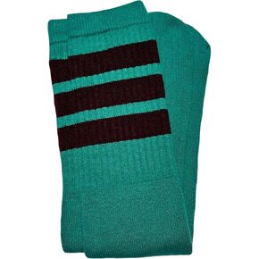 SKATERSOCKS 22" Knee high Teal tube socks with Black stripes 1