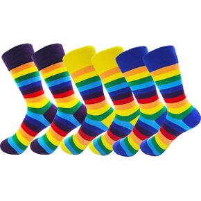 Down Syndrome Awareness Socks for Men and Women 3 Pairs in One Colorful Rainbow Socks