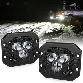 Flush Mount Light Bars, 40W Spot Beam Cube Lights Upgraded Waterproof IP68 Backup Reverse Lights for Jeep Ford Toyota Pickup ATV SUV Boat