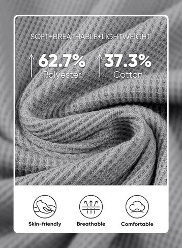 JMIERR Mens T Shirt Casual Solid Color Cotton Crewneck Stretch Short Sleeve Waffle Knit Tees in Kuwait