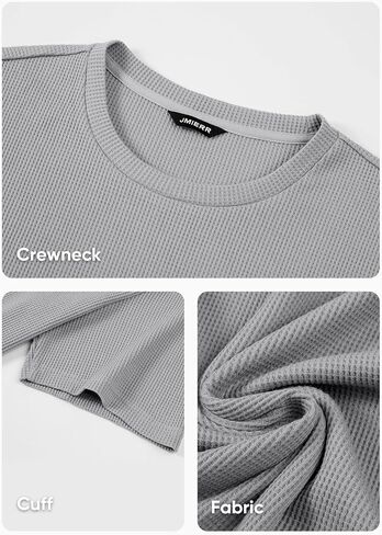JMIERR Mens T Shirt Casual Solid Color Cotton Crewneck Stretch Short Sleeve Waffle Knit Tees in Kuwait