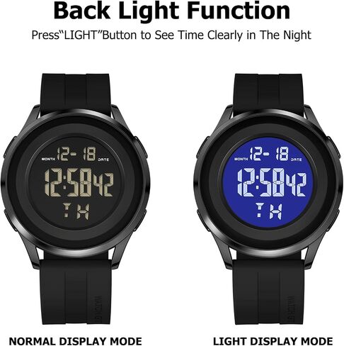 Mens Digital Waterproof Military Watch for Men Black Dive Tactical Sports Minimalist Ultra-Thin Wrist Watch in Saudi Arabia