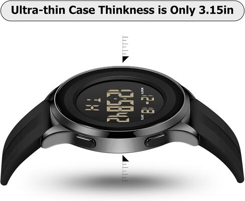 Mens Digital Waterproof Military Watch for Men Black Dive Tactical Sports Minimalist Ultra-Thin Wrist Watch in Saudi Arabia
