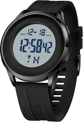 Mens Digital Waterproof Military Watch for Men Black Dive Tactical Sports Minimalist Ultra-Thin Wrist Watch in Saudi Arabia