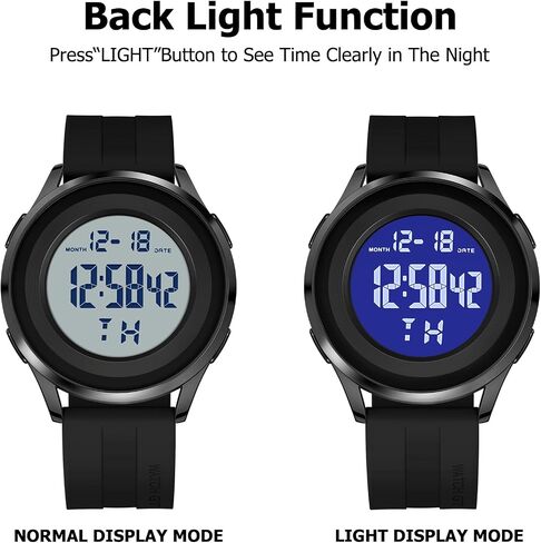 Mens Digital Waterproof Military Watch for Men Black Dive Tactical Sports Minimalist Ultra-Thin Wrist Watch in Saudi Arabia