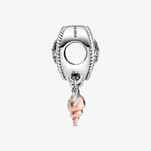 PANDORA Jewelry Openwork Seashell Dreamcatcher Charm - Necklace or Bracelet Charm for Women - Sterling Silver and 14k Rose Gold-Plated in Saudi Arabia
