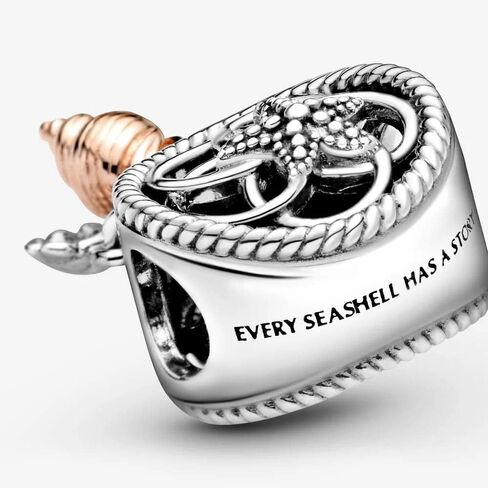 PANDORA Jewelry Openwork Seashell Dreamcatcher Charm - Necklace or Bracelet Charm for Women - Sterling Silver and 14k Rose Gold-Plated in Saudi Arabia