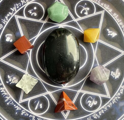 Natural Chakra Reiki Polished Healing Oval Pocket Worry Stone Crystals for Anxiety Stress Relief Therapy (Banded Agate) in Saudi Arabia