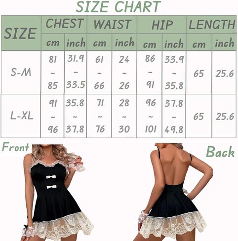 Women Maid Outfit Sexy Lingerie with Garter Belt Cute Babydoll Maid Servant Cosplay Strap Mini Dress Lace Fancy Costume in Kuwait